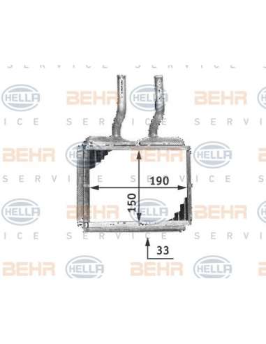 Radiador de calefacción Hella 8FH 351 313-021 - Calefactor OPEL ASTRA F BEHR HELLA SERVICE  PREMIUM LINE 
