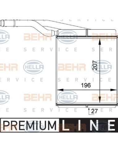 Radiador de calefacción Hella 8FH 351 313-091 - Calefactor FORD FOCUS BEHR HELLA SERVICE  PREMIUM LINE 