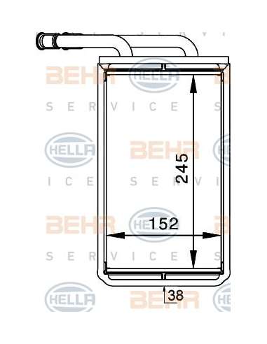 Radiador de calefacción Hella 8FH 351 313-101 - Calefactor FORD TRANSIT V BEHR HELLA SERVICE  PREMIUM LINE 