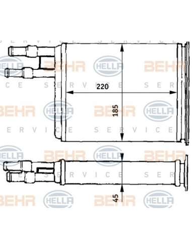 Radiador de calefacción Hella 8FH 351 313-171 - Calefactor CITROEN JUMPER BEHR HELLA SERVICE  PREMIUM LINE 