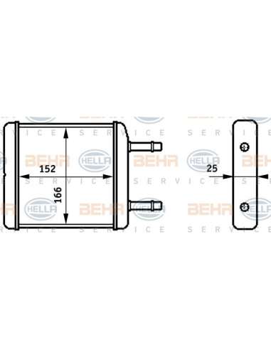 Radiador de calefacción Hella 8FH 351 313-181 - Calefactor DAEWOO MATIZ BEHR HELLA SERVICE  PREMIUM LINE 