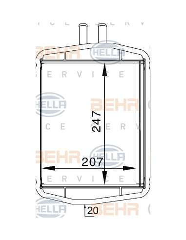 Radiador de calefacción Hella 8FH 351 313-241 - Calefactor FORD FIESTA IV / KA BEHR HELLA SERVICE  PREMIUM LINE 