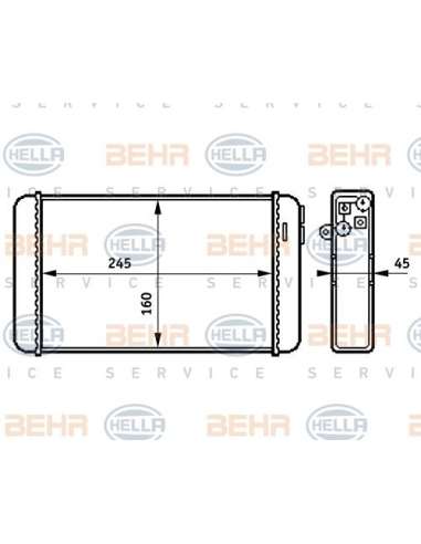 Radiador de calefacción Hella 8FH 351 313-281 - Calefactor OPEL OMEGA A BEHR HELLA SERVICE  PREMIUM LINE 