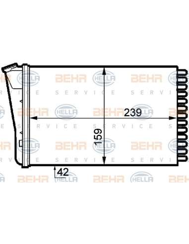 Radiador de calefacción Hella 8FH 351 313-291 - Calefactor OPEL OMEGA B BEHR HELLA SERVICE  PREMIUM LINE 