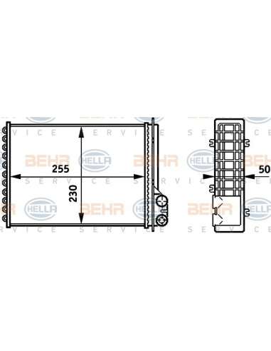 Radiador de calefacción Hella 8FH 351 313-301 - Calefactor RENAULT ESPACE II BEHR HELLA SERVICE  PREMIUM LINE 