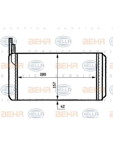Radiador de calefacción Hella 8FH 351 313-361 - Calefactor ALFA ROMEO 164/FIAT CROM A BEHR HELLA SERVICE  PREMIUM LINE 