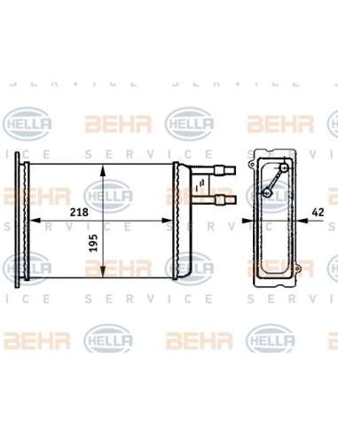 Radiador de calefacción Hella 8FH 351 313-371 - Calefactor CITROEN JUMPER/FIAT DUCA T BEHR HELLA SERVICE  PREMIUM LINE 