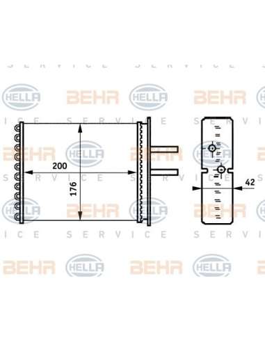 Radiador de calefacción Hella 8FH 351 313-381 - Calefactor FIAT PUNTO BEHR HELLA SERVICE  PREMIUM LINE 