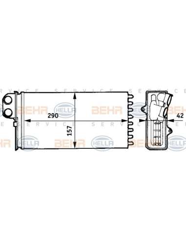 Radiador de calefacción Hella 8FH 351 313-431 - Calefactor CITROEN XM / PEUGEOT 605 BEHR HELLA SERVICE  PREMIUM LINE 
