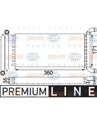 Radiador de calefacción Hella 8FH 351 313-571 - Calefactor MB SPRINTER BEHR HELLA SERVICE  PREMIUM LINE 