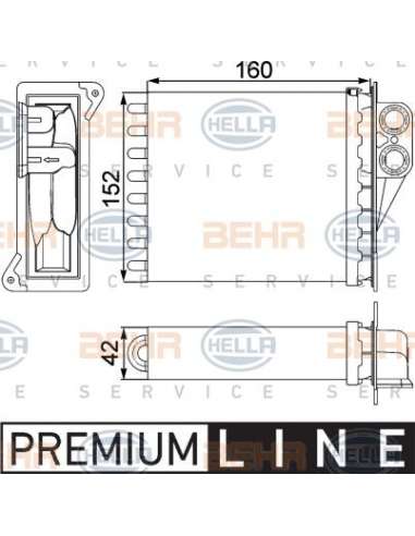 Radiador de calefacción Hella 8FH 351 313-591 - Calefactor MB SPRINTER BEHR HELLA SERVICE  PREMIUM LINE 