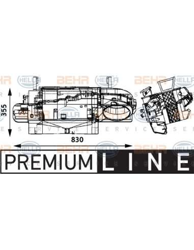 Radiador de calefacción Hella 8FH 351 314-531 - Calefactor MB ATEGO (+ BOX) BEHR HELLA SERVICE  PREMIUM LINE 