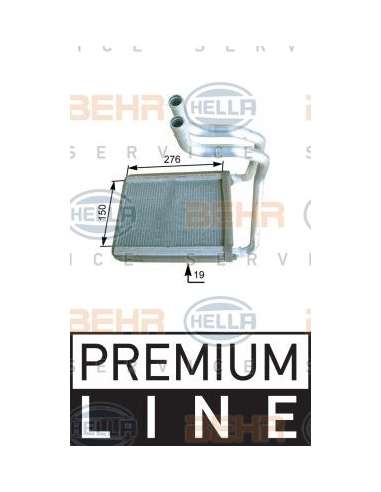 Radiador de calefacción Hella 8FH 351 315-241 - Calefactor HYUNDAI TUCSON (2004-) BEHR HELLA SERVICE  PREMIUM LINE 