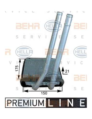Radiador de calefacción Hella 8FH 351 315-281 - Calefactor KIA PICANTO (2004-) BEHR HELLA SERVICE  PREMIUM LINE 
