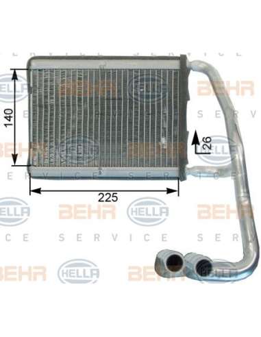 Radiador de calefacción Hella 8FH 351 315-301 - Calefactor KIA SPECTRA (03-)/CERAT O BEHR HELLA SERVICE  PREMIUM LINE 