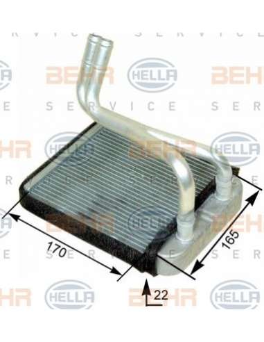 Radiador de calefacción Hella 8FH 351 315-311 - Calefactor KIA CARENS (99-01) BEHR HELLA SERVICE  PREMIUM LINE 