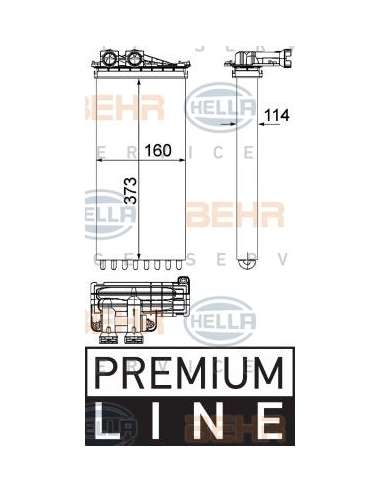 Radiador de calefacción Hella 8FH 351 315-581 - Calefactor PEUGEOT 3008 / 5008 BEHR HELLA SERVICE  PREMIUM LINE 
