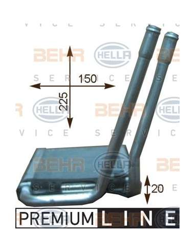 Radiador de calefacción Hella 8FH 351 315-681 - Calefactor KIA RIO2005 BEHR HELLA SERVICE  PREMIUM LINE 