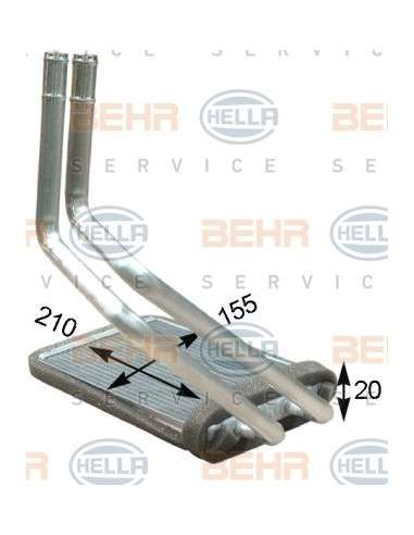 Radiador de calefacción Hella 8FH 351 315-691 - Calefactor HYU ELANTRA/COUPE01 BEHR HELLA SERVICE  PREMIUM LINE 
