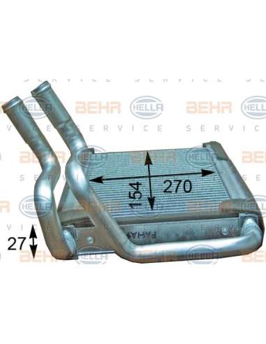 Radiador de calefacción Hella 8FH 351 315-731 - Calefactor HYU H-12007 BEHR HELLA SERVICE  PREMIUM LINE 