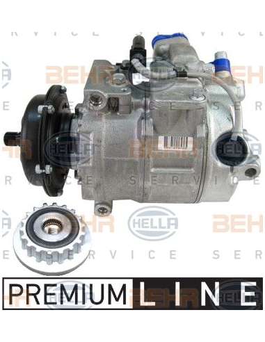 Compresor, aire acondicionado Hella 8FK 351 110-411 - Compresor VW TOUAREG / T5 / PHAETON BEHR HELLA SERVICE  PREMIUM LINE 