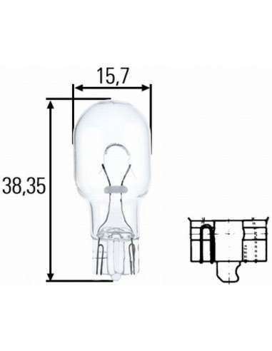 Bombilla, luces diurnas Hella 8GA 008 246-001 -  EXTINGUIDA  8GA008246-001 LAMP.12V.16W.SIN CAS. Heavy Star