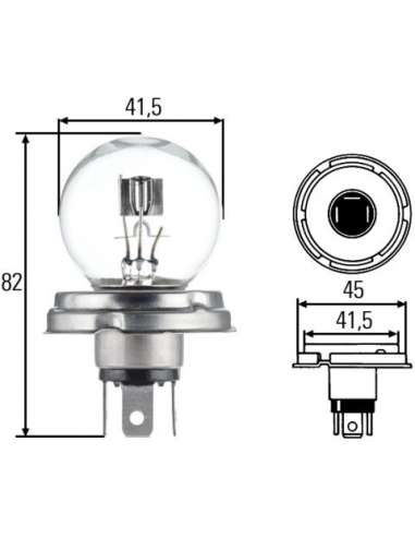 Lámpara Hella 8GD 002 088-131 - LAMPARA S2 12V 45/40 BA20d Heavy Star