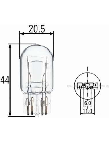 Bombilla, luces diurnas Hella 8GD 008 893-002 -  EXTINGUIDA  8GD008893-002 LAMPARA SIN CAS.12V.2 base type