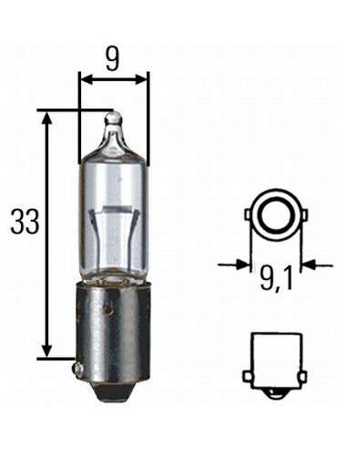 Lámpara, luz estacionamiento/posición Hella 8GH 002 473-191 - LAMPARA H10W 12V CASQUILLO BA9s Heavy Star