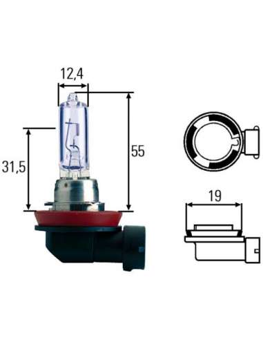 Lámpara, faro principal Hella 8GH 008 357-181 -  EXTINGUIDA  8GH 008 357-181 LAMPARA H9 12V 65W