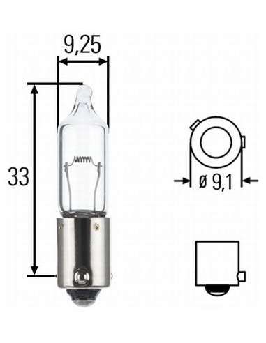 Bombilla, luces diurnas Hella 8GH 008 417-012 -  EXTINGUIDA  8GH008417-012 LAMPARA 24V H21W Heavy Star