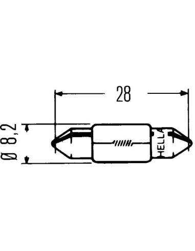 Lámpara de incandescencia, luz de situación/gálibo Hella 8GM 002 094-121 -  EXTINGUIDA  8GM002094-121 LAMPARA PLAF.12V 3...