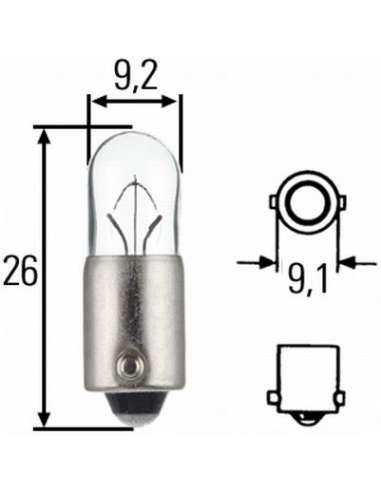 Lámpara, luz interior Hella 8GP 002 067-061 -  EXTINGUIDA  8GP002067-061 LAMPARA T4 6V. 4W. base type