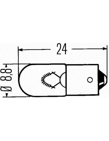 Lámpara, luz estacionamiento/posición Hella 8GP 002 068-241 -  EXTINGUIDA  8GP002068-241 LAMPARA 24V 2W base type