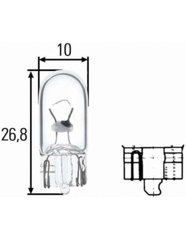 Lámpara, iluminación de guantera Hella 8GP 003 594-141 -  EXTINGUIDA  8GP003594-141 LAMPARA 12V 3W W 2,1x base type