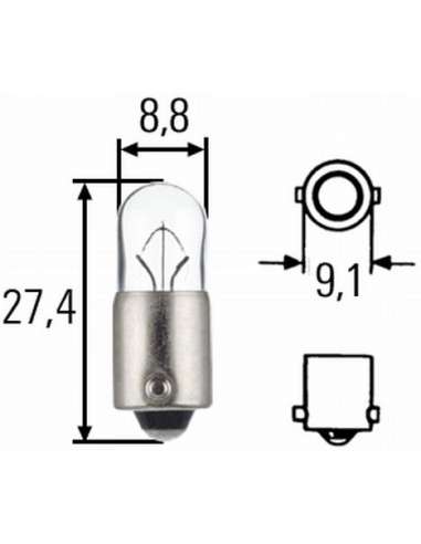 Lámpara, luz interior Hella 8GP 007 676-121 -  EXTINGUIDA  8GP007676-121 LAMPARA 12V 6W base type