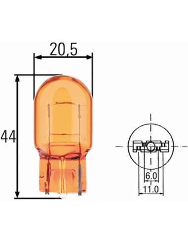 Lámpara, luz intermitente Hella 8GP 009 021-002 -  EXTINGUIDA  8GP009021-002 LAMPARA 12V 21W AMBAR Heavy Star