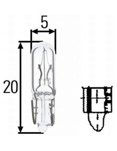 Lámpara, luz adicional de freno Hella 8GP 938 026-001 -  EXTINGUIDA  8GP938026-001 12V 2,4W W2x4,6d Heavy Star