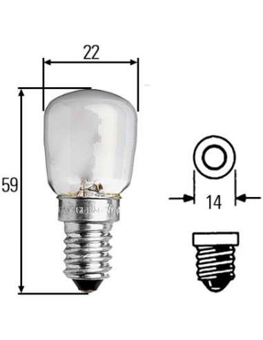 Lámpara, luz interior Hella 8GS 002 383-001 -  EXTINGUIDA  8GS002383-001 LAMPARA 220-230V 25W base type