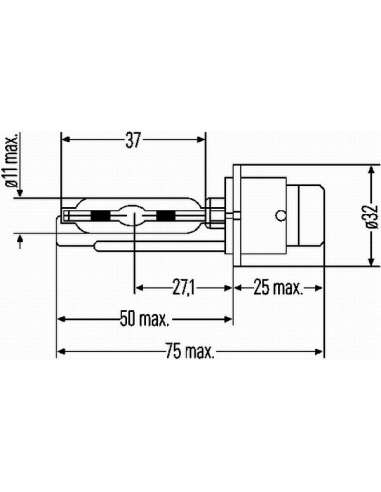 Lámpara Hella 8GS 007 949-101 - 8GS007949-101 LAMP.12V 35W DESC. GA Sportlight