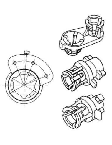 Soporte, accionador regulación alcance luces Hella 8HG 183 586-001 - HELLA ACCESORIOS PARA