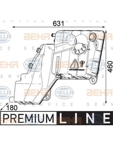 Depósito compensación, refrigerante Hella 8MA 376 753-791 - Depósito Expansión IVECO STRALIS BEHR HELLA SERVICE  PREMIUM...