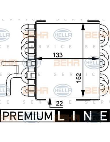 Refrigerador combustible Hella 8MK 376 717-411 - Radiador Combustible MB C-CL. (W203 ) BEHR HELLA SERVICE  PREMIUM LINE 