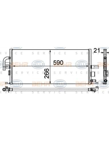 Refrigerador baja temperatura, aire de admisión Hella 8MK 376 721-081 - Radiador baja temperatura MB S-CL.( W220) AMG/(C...