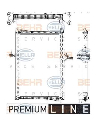 Refrigerador baja temperatura, aire de admisión Hella 8MK 376 755-411 - Radiador baja temperatura MAN TG1 E URO5 BEHR HE...