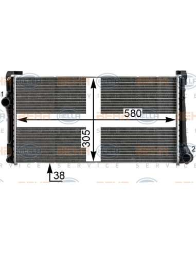 Radiador, refrigeración del motor Hella 8MK 376 900-111 - Radiador FIAT IDEA 1.3 BEHR HELLA SERVICE  PREMIUM LINE 
