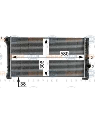 Radiador, refrigeración del motor Hella 8MK 376 900-264 - Radiador LANCIA MUSA 1.3 BEHR HELLA SERVICE  PREMIUM LINE 