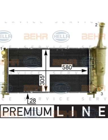 Radiador, refrigeración del motor Hella 8MK 376 900-271 - Radiador FIAT IDEA 1.4i BEHR HELLA SERVICE  PREMIUM LINE 
