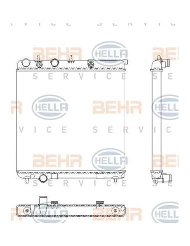 Radiador, refrigeración del motor Hella 8MK 376 901-071 - Radiador Peug.207,208 / Ren.DS3,C3 BEHR HELLA SERVICE  PREMIUM...