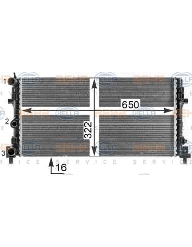 Radiador, refrigeración del motor Hella 8MK 376 902-004 - Radiador VAG, A1, IBIZA, POLO BEHR HELLA SERVICE  PREMIUM LINE 